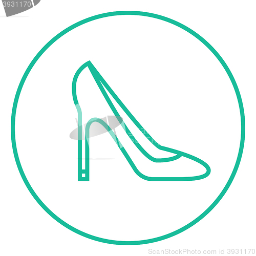 Image of Heel shoe line icon.