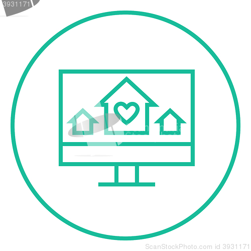 Image of Smart house technology line icon.