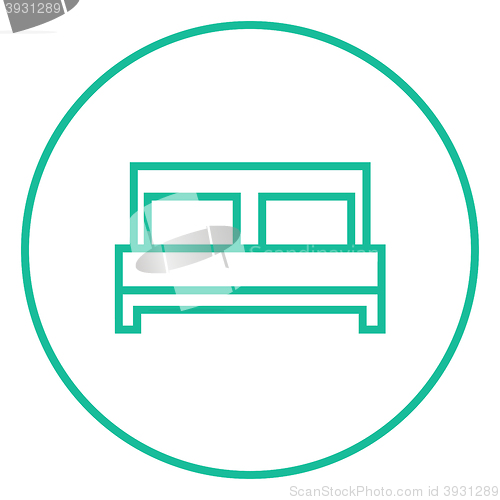 Image of Double bed line icon.