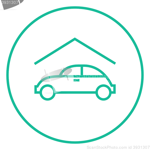 Image of Car garage line icon.