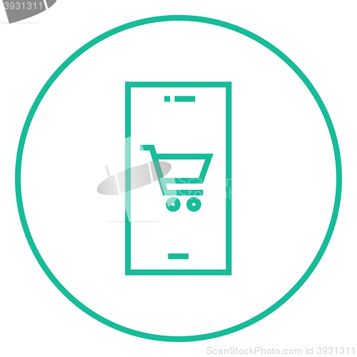 Image of Online shopping line icon.