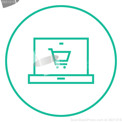 Image of Online shopping line icon.