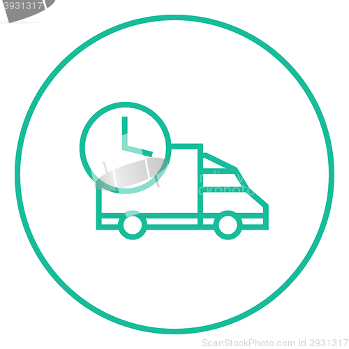 Image of Delivery truck line icon.