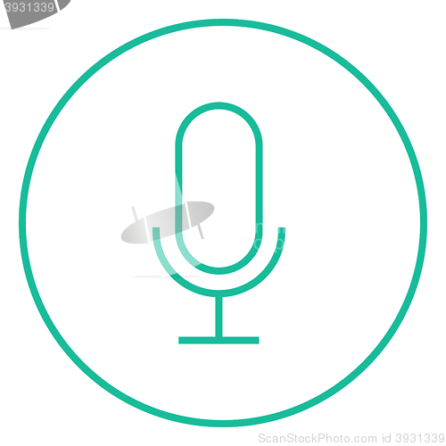 Image of Retro microphone line icon.