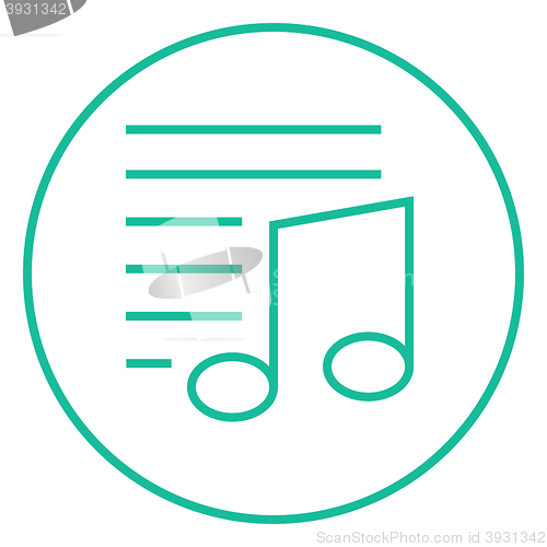 Image of Musical note line icon.