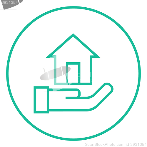 Image of House insurance line icon.