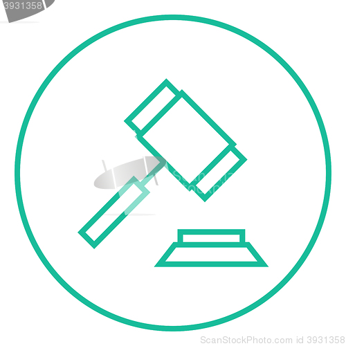 Image of Auction gavel line icon.