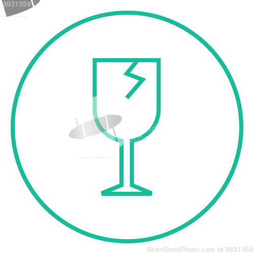 Image of Cracked glass line icon.