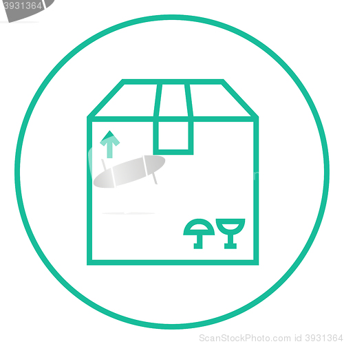 Image of Carton package box line icon.