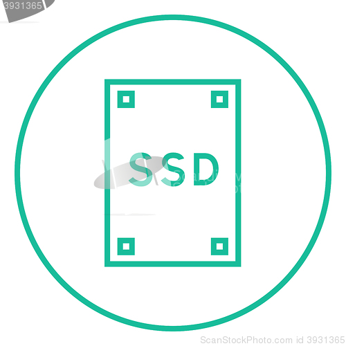 Image of Solid state drive line icon.