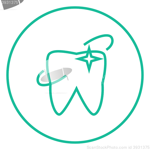 Image of Shining tooth line icon.