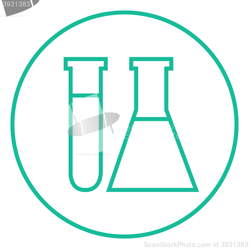 Image of Test tubes line icon.