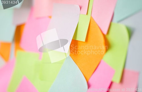 Image of close up of colorful paper stickers