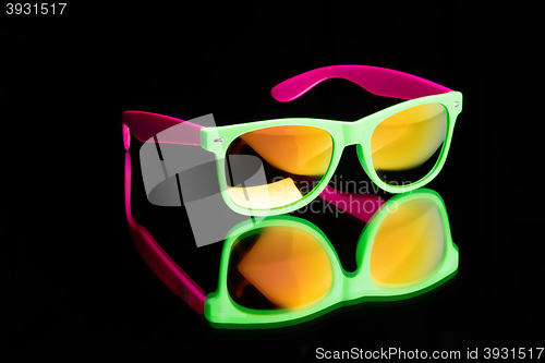 Image of colored sunglasses.