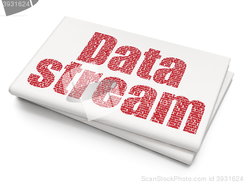 Image of Data concept: Data Stream on Blank Newspaper background