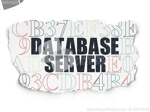 Image of Software concept: Database Server on Torn Paper background