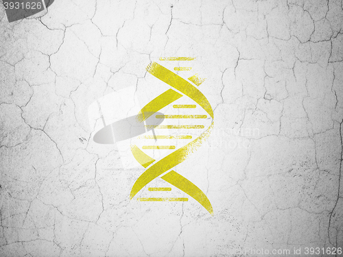 Image of Medicine concept: DNA on wall background