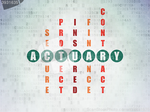 Image of Insurance concept: Actuary in Crossword Puzzle