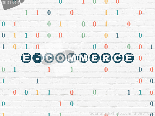 Image of Business concept: E-commerce on wall background