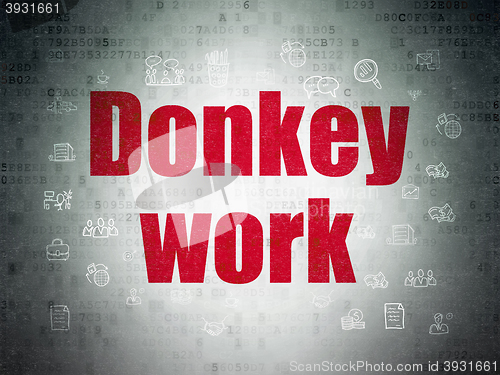 Image of Finance concept: Donkey Work on Digital Data Paper background