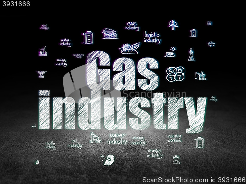 Image of Manufacuring concept: Gas Industry in grunge dark room