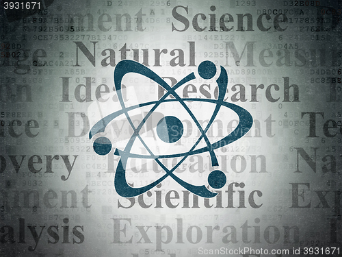 Image of Science concept: Molecule on Digital Data Paper background