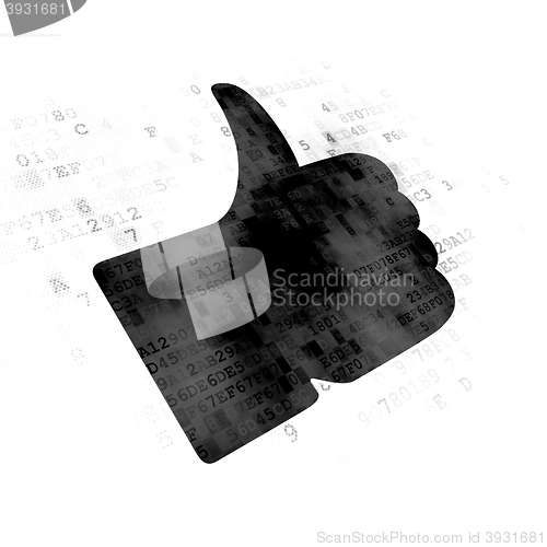 Image of Social media concept: Thumb Up on Digital background