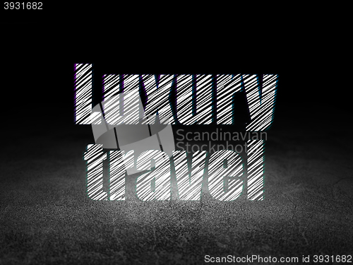 Image of Travel concept: Luxury Travel in grunge dark room