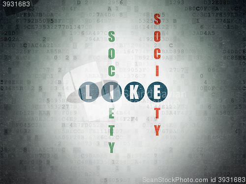 Image of Social media concept: Like in Crossword Puzzle