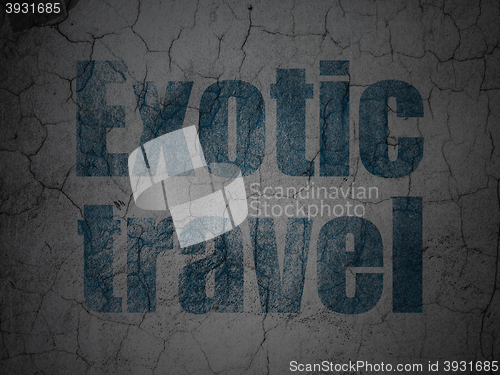 Image of Vacation concept: Exotic Travel on grunge wall background