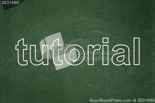 Image of Studying concept: Tutorial on chalkboard background