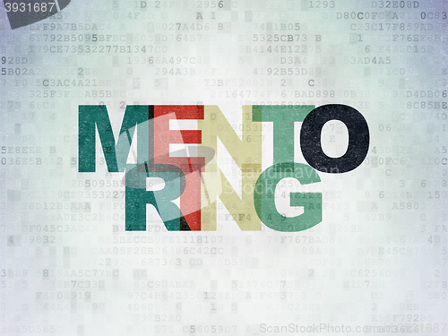 Image of Learning concept: Mentoring on Digital Data Paper background