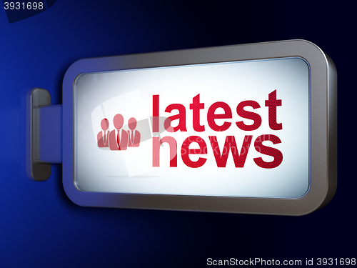 Image of News concept: Latest News and Business People on billboard background