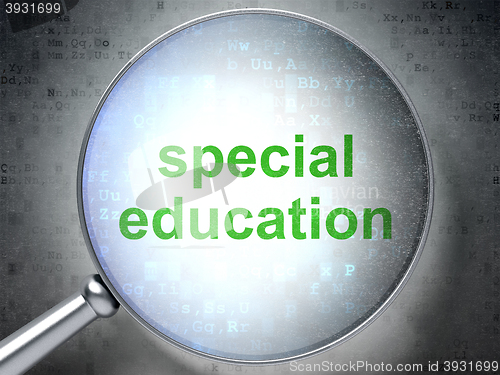 Image of Studying concept: Special Education with optical glass