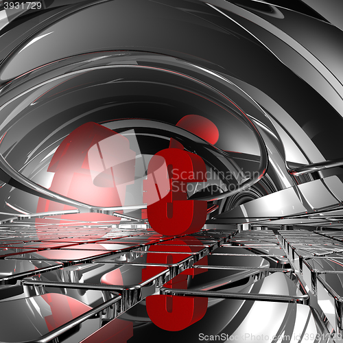 Image of euro symbol in abstract space - 3d rendering