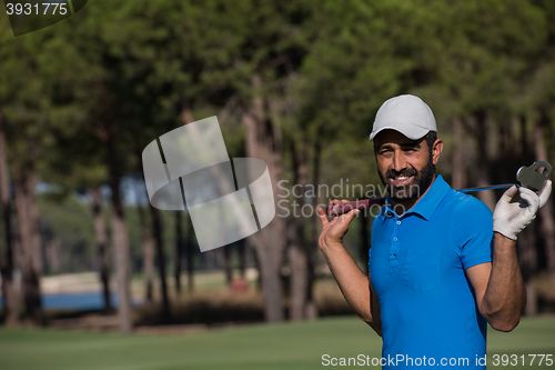 Image of golf player portrait at course