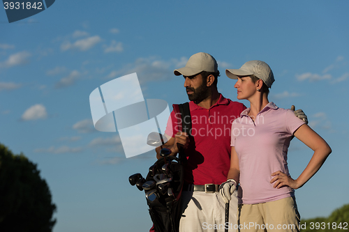 Image of portrait of couple on golf course