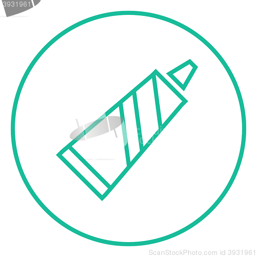 Image of Tube of toothpaste line icon.