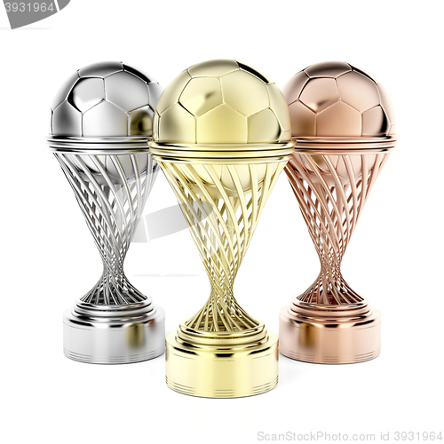 Image of Football trophies on white 