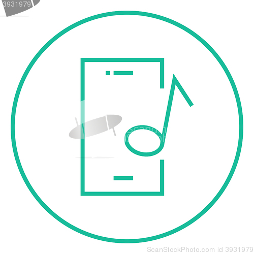 Image of Phone with musical note line icon.