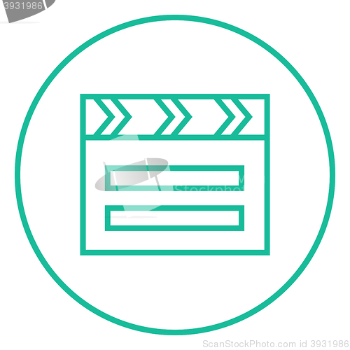 Image of Clapboard line icon.