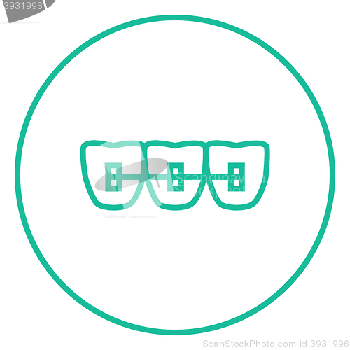 Image of Orthodontic braces line icon.