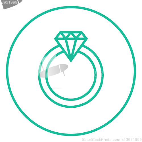 Image of Diamond ring line icon.