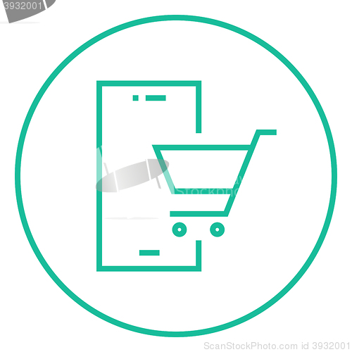 Image of Online shopping line icon.