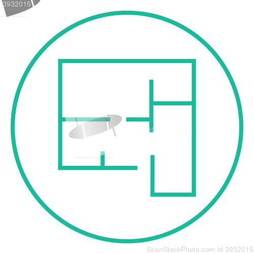 Image of Layout of the house line icon.