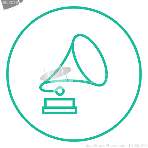 Image of Gramophone line icon.