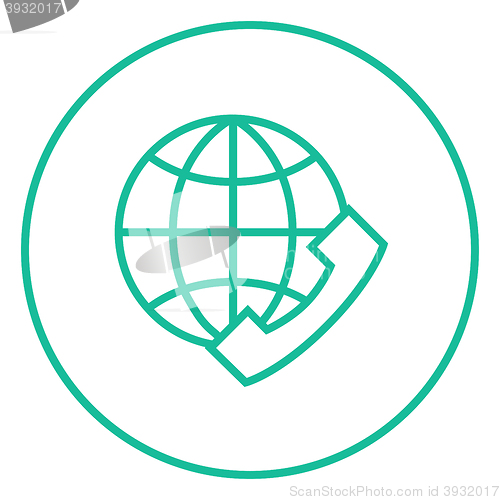 Image of Global communications line icon.