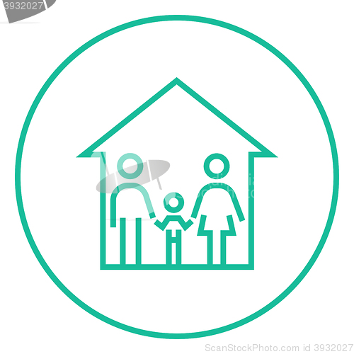 Image of Family house line icon.