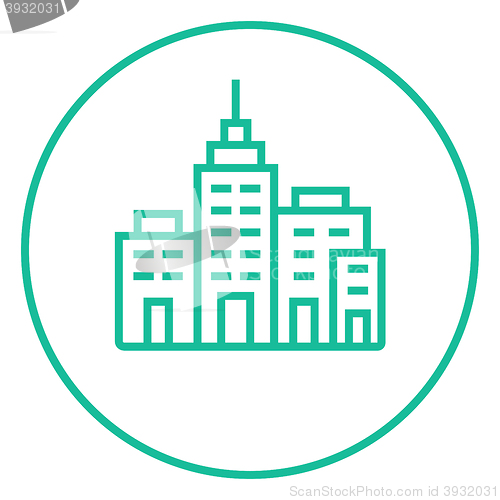 Image of Residential buildings line icon.