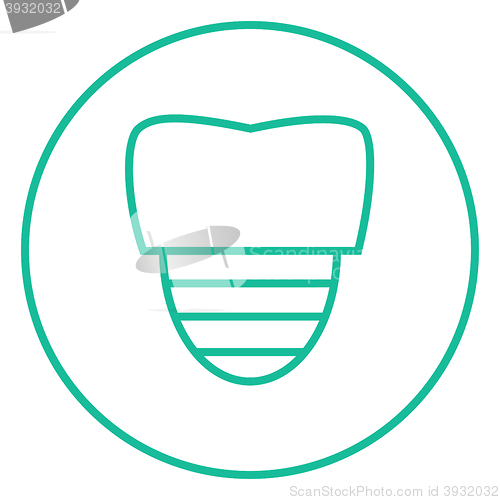 Image of Tooth implant line icon.